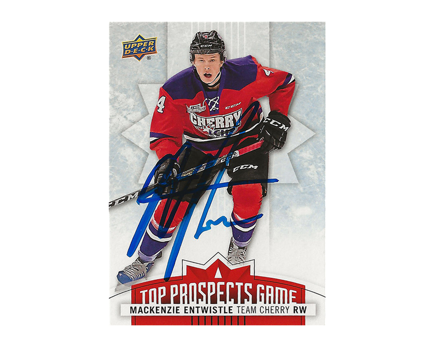 Mackenzie Entwistle Autographed 2017-18 Upper Deck CHL Top Prospects #TP-5 Hockey Card