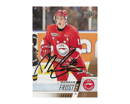 Morgan Frost Autographed 2017-18 Upper Deck CHL #40 Hockey Card