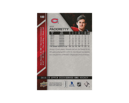 Max Pacioretty Autographed 2015-16 Upper Deck Series 1 #100 Hockey Card
