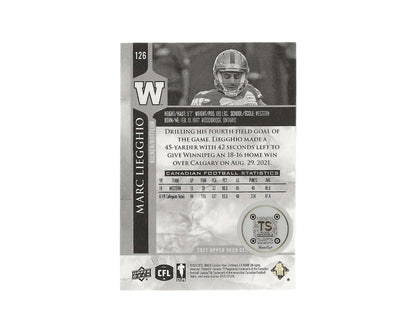 Marc Liegghio Autographed 2021 Upper Deck CFL #126 Football Card