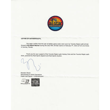 Mitch Marner 2023 NHL All-Star Game-Used Socks