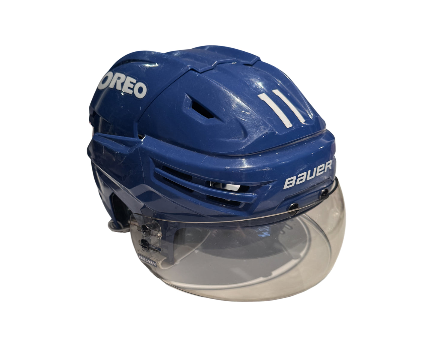 Max Domi Game-Used 2024-25 Toronto Maple Leafs Oreo Bauer Re-Akt 65 Helmet