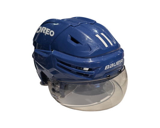 Max Domi Game-Used 2024-25 Toronto Maple Leafs Oreo Bauer Re-Akt 65 Helmet