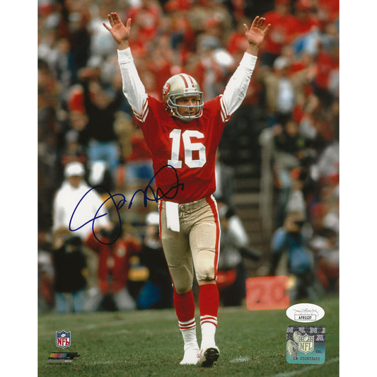 Joe Montana Autographed San Francisco 49ers Hands Up 8x10 Photo