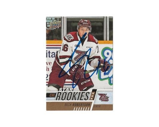 Nick Robertson Autographed 2017-18 Upper Deck CHL Star Rookies #338 Hockey Card