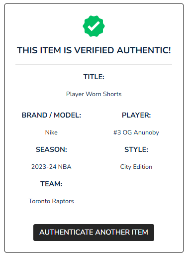 OG Anunoby Game-Used Toronto Raptors City Edition Shorts