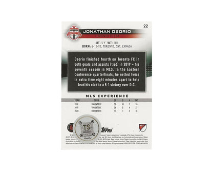 Jonathan Osorio Autographed 2021 Topps MLS #22 Toronto FC Card *AS IS*