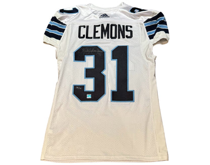 Michael Pinball Clemons Autographed Toronto Argonauts Away White Adidas Pro Jersey LE 18/31