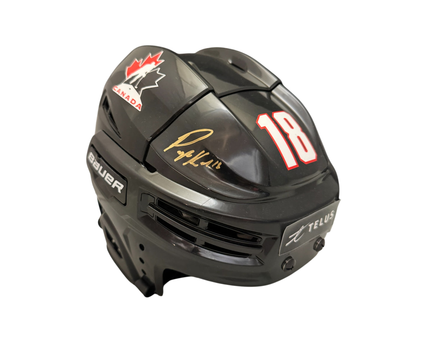 Peyton Krebs Autographed Team Canada Bauer Replica Helmet