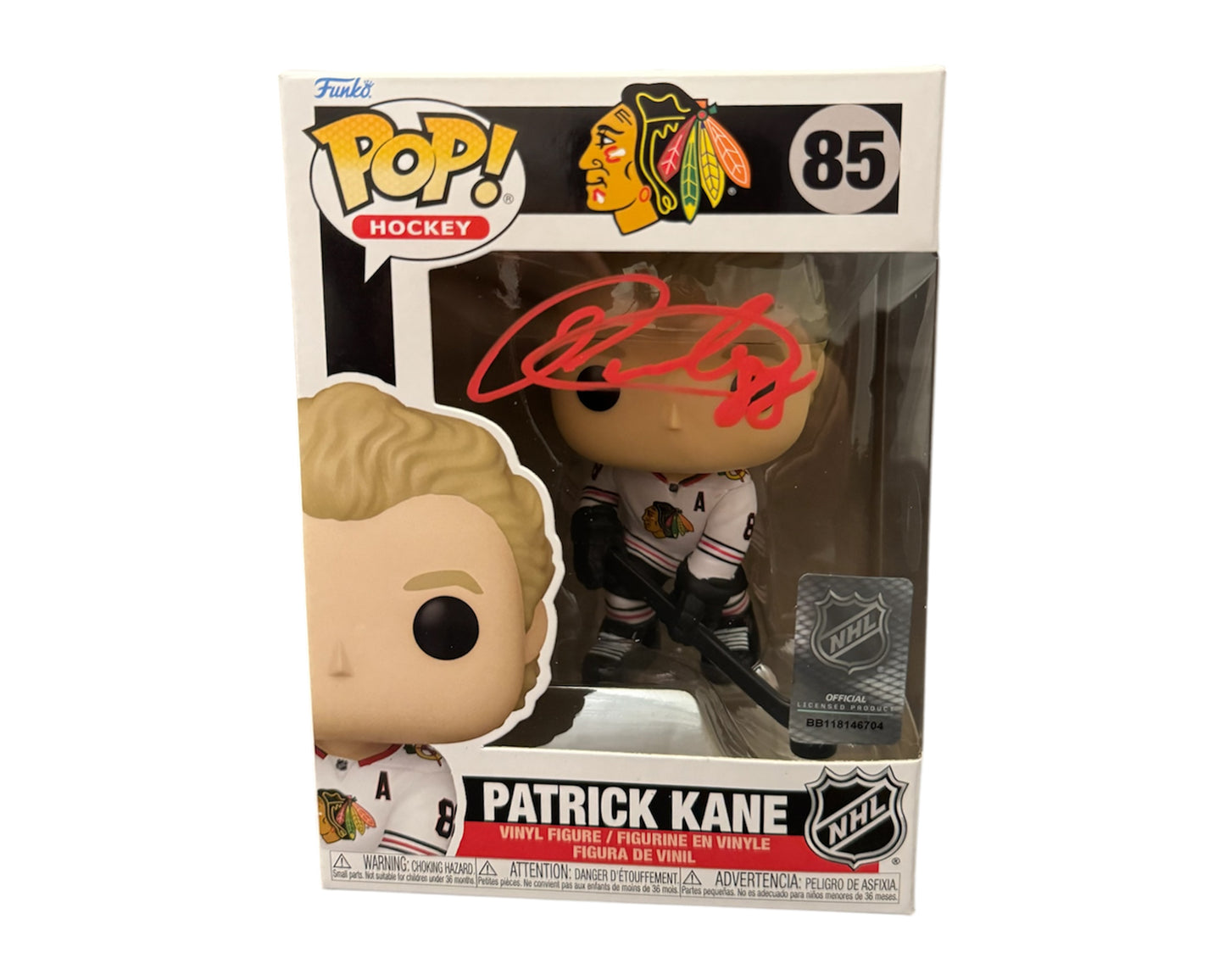 Patrick Kane Autographed Funko Pop NHL #85 Chicago Blackhawks