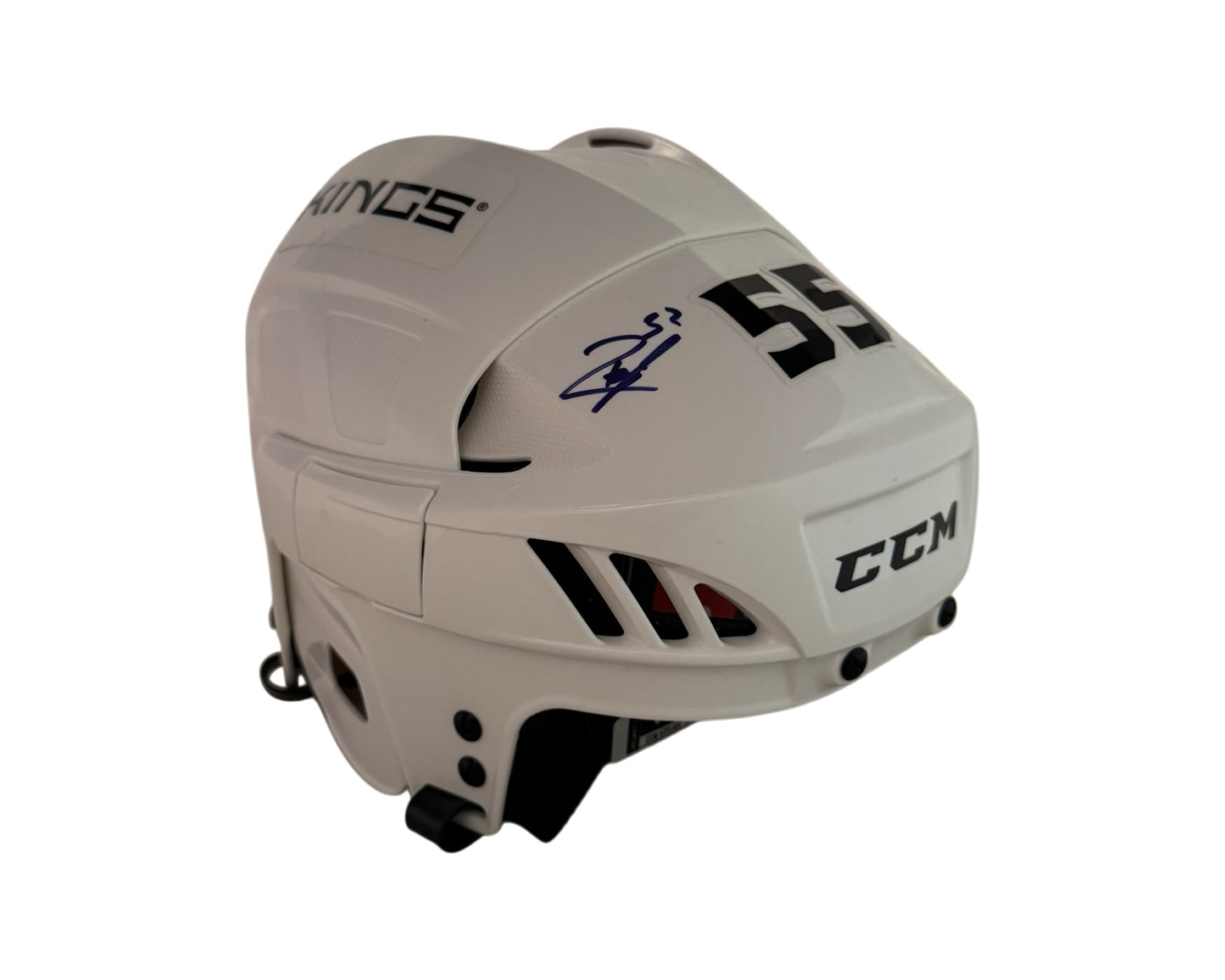 Quinton Byfield Autographed Los Angeles Kings White CCM Replica Helmet