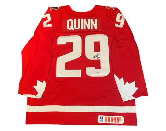 Jack Quinn Autographed Team Canada Heritage Red Nike Jersey