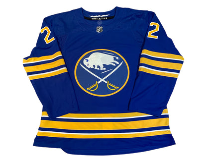 Jack Quinn Autographed Buffalo Sabres Home Blue Adidas Jersey Ins. "2020 8th Pick"
