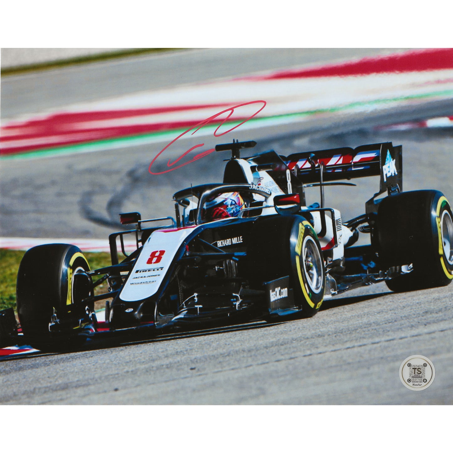 Romain Grosjean Autographed Formula 1 Haas 8x10 Photo