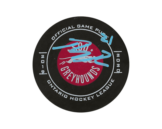 Ryan O'Rourke Autographed Sault Ste. Marie Greyhounds 2019-20 Official Game Puck