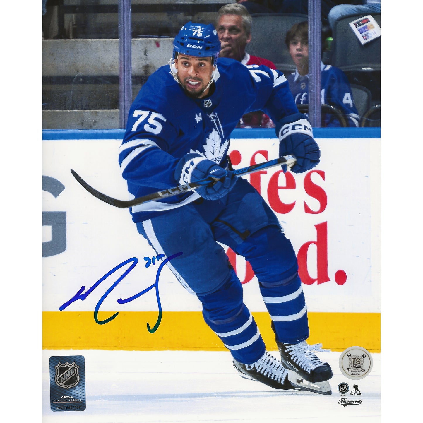 Ryan Reaves Autographed Toronto Maple Leafs Skating 8x10 Photo