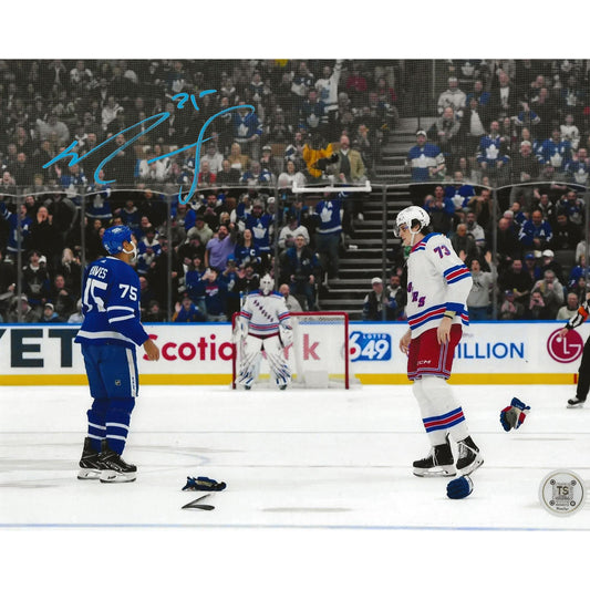 Ryan Reaves Autographed Toronto Maple Leafs vs Rempe Fight 8x10 Photo