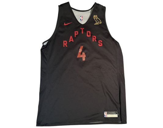 Scottie Barnes Practice-Used Toronto Raptors OVO Black/White Reversible Jersey