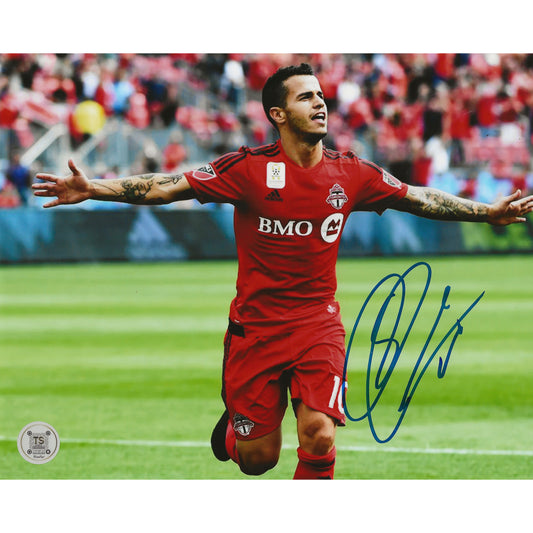 Sebastian Giovinco Autographed Toronto FC Goal Celebration 8x10 Photo