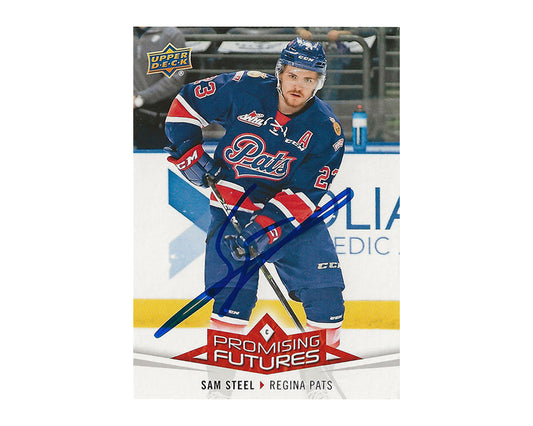 Sam Steel Autographed 2017-18 Upper Deck CHL Promising Futures #PF19 Hockey Card