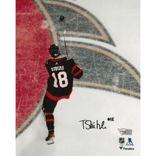 Tim Stützle Autographed Ottawa Senators NHL Debut Aerial View 8x10 Photo