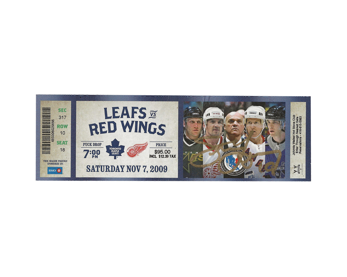 Steve Yzerman Autographed Toronto Maple Leafs Hall of Fame Induction Night Ticket Stub