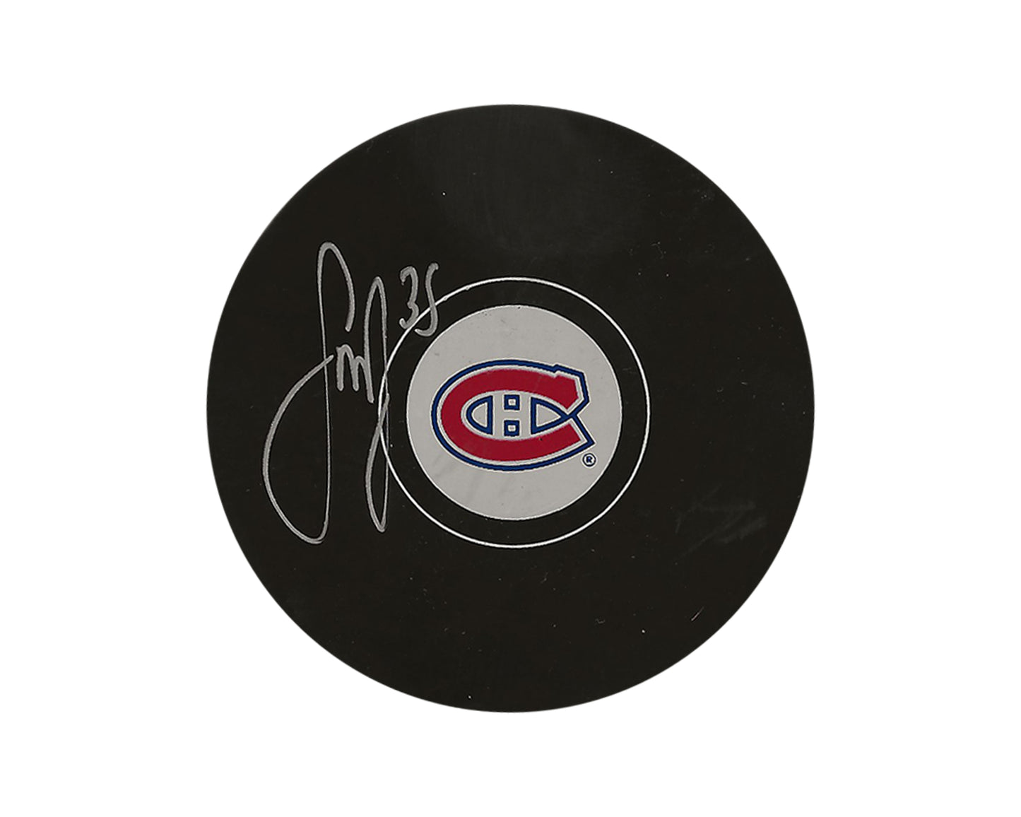 Sam Montembeault Autographed Montreal Canadiens Autograph Model Puck