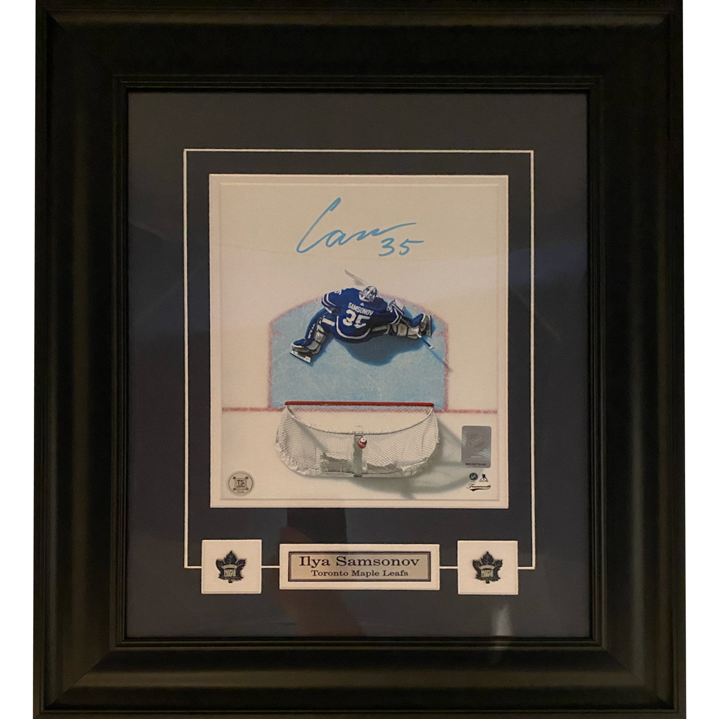 Ilya Samsonov Autographed Toronto Maple Leafs Aerial View Framed 8x10 Photo