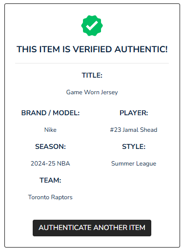 Jamal Shead Game-Used 2024-25 Toronto Raptors Summer League Red Jersey