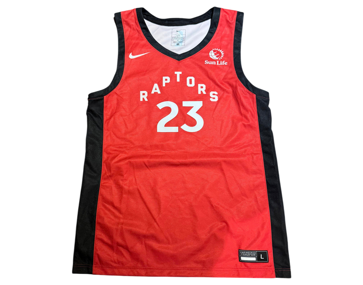 Jamal Shead Game-Used 2024-25 Toronto Raptors Summer League Red Jersey