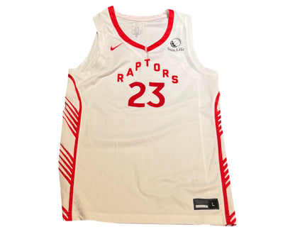 Jamal Shead Game-Used 2024-25 Toronto Raptors Summer League White Jersey