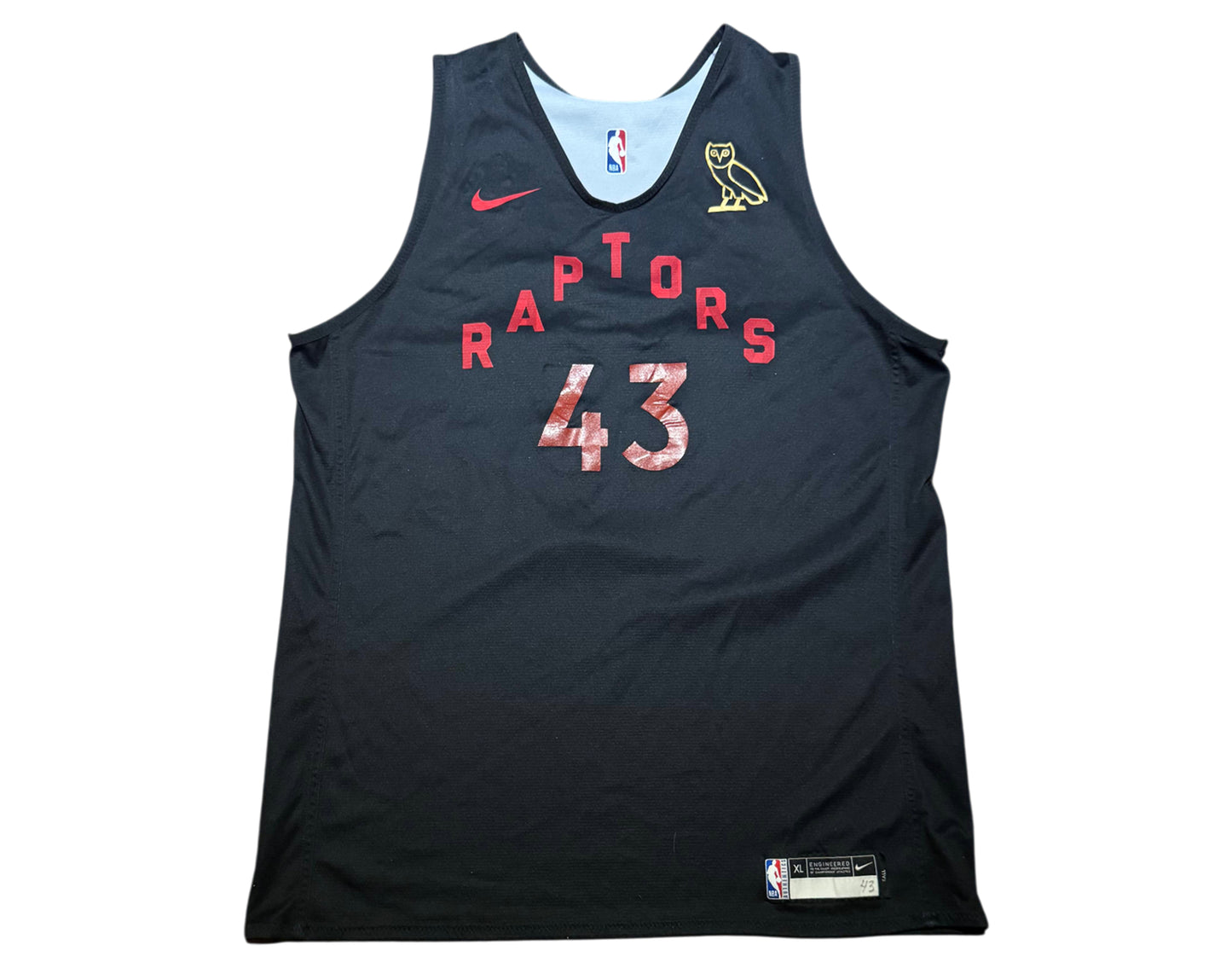 Pascal Siakam Practice-Used Toronto Raptors OVO Black/White Reversible Jersey