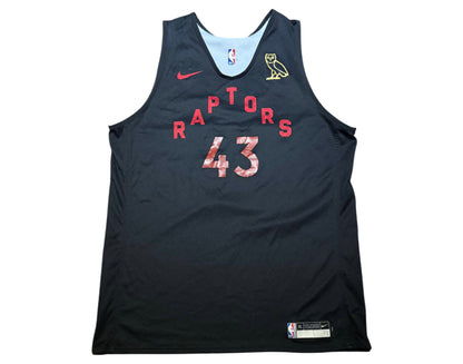 Pascal Siakam Practice-Used Toronto Raptors OVO Black/White Reversible Jersey