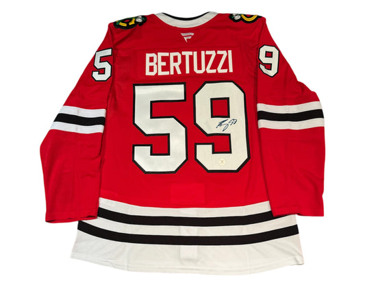 Tyler Bertuzzi Autographed Chicago Blackhawks Home Red Fanatics Premium Jersey