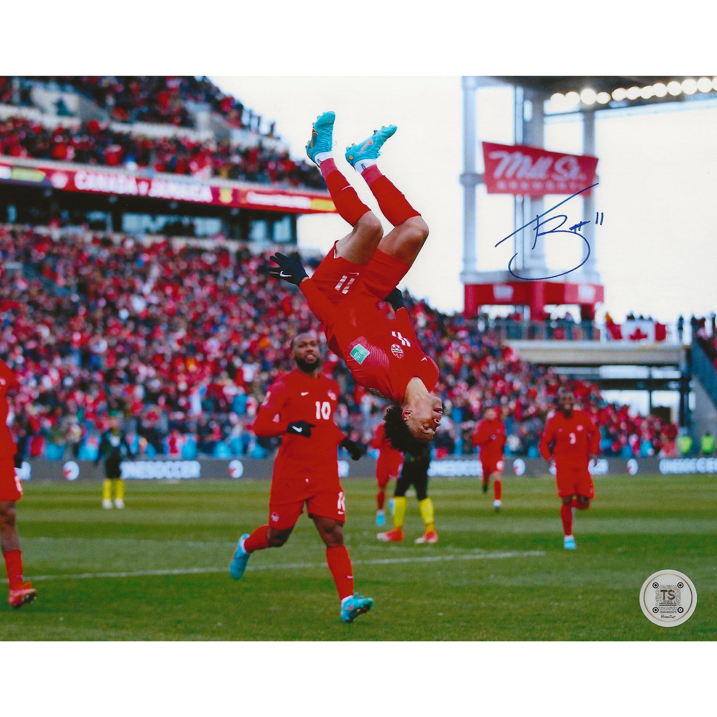 Tajon Buchanan Autographed Canada Men's National Team Somersault 8x10 Photo