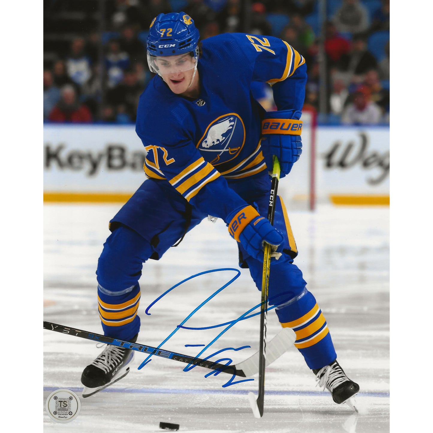 Tage Thompson Autographed Buffalo Sabres Stickhandling 8x10 Photo