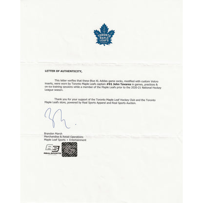 John Tavares Toronto Maple Leafs Game-Used Socks