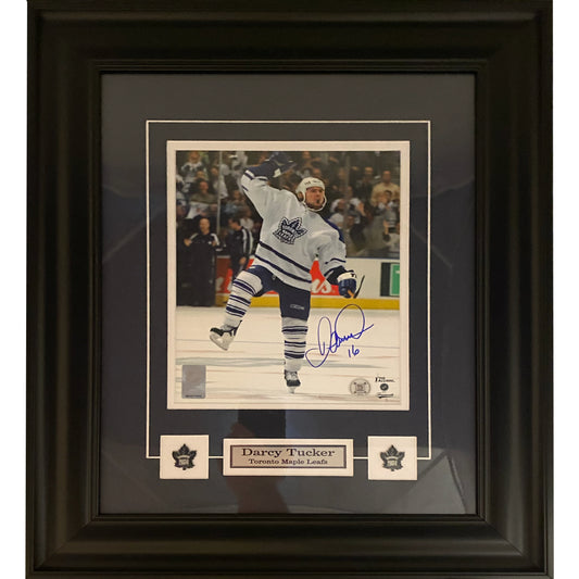 Darcy Tucker Autographed Toronto Maple Leafs Goal Celebration Framed 8x10 Photo