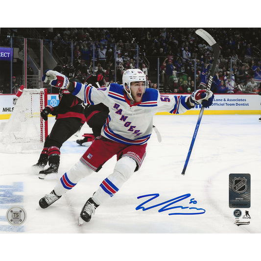 Will Cuylle Autographed New York Rangers Playoff Goal 8x10 Photo