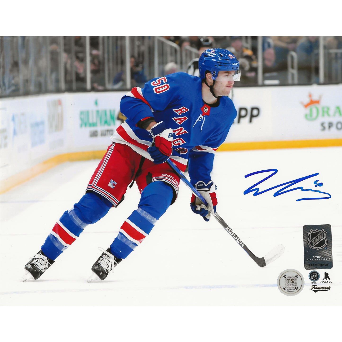 Will Cuylle Autographed New York Rangers Heads-Up 8x10 Photo