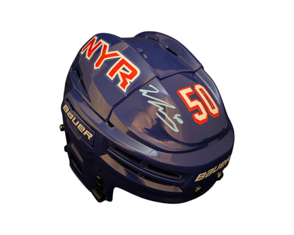 Will Cuylle Autographed New York Rangers Royal Blue Bauer Replica Helmet