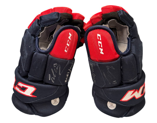 Will Cuylle Autographed Windsor Spitfires 2021-22 Game-Used Gloves Inscribed