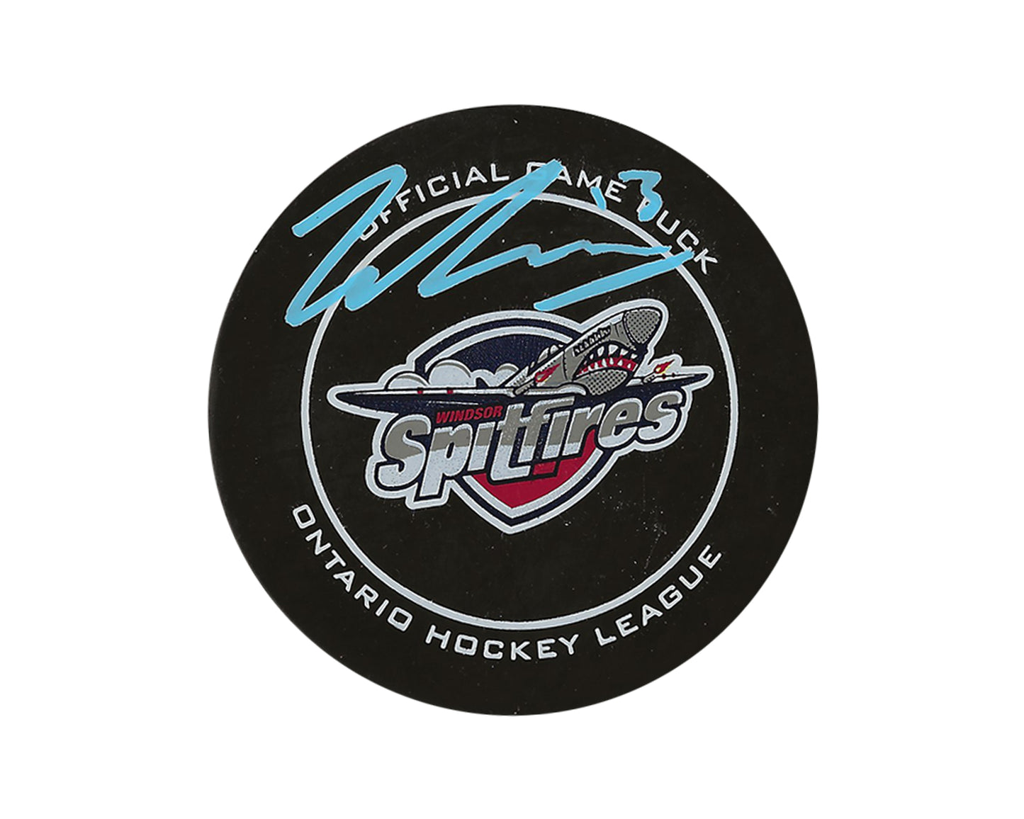 Will Cuylle Autographed Windsor Spitfires Official Game Puck