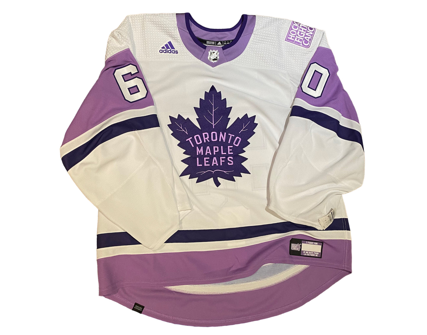 Joseph Woll Autographed MIC Toronto Maple Leafs Hockey Fights Cancer Adidas Pro Jersey Inscribed "Shutout Cancer"