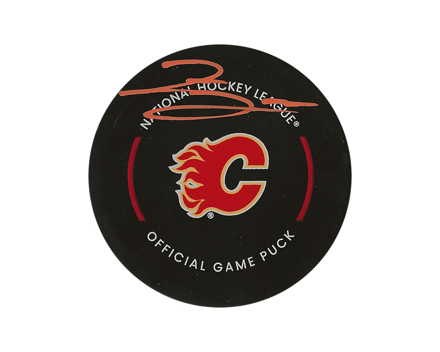 Zayne Parekh Autographed Calgary Flames Official Game Puck