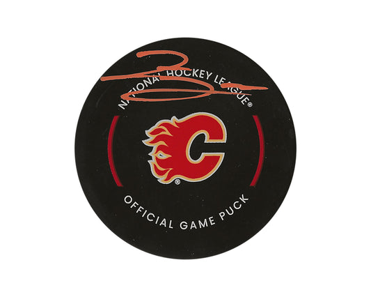 Zayne Parekh Autographed Calgary Flames Official Game Puck