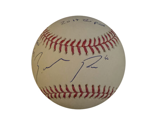 Zach Pop Autographed Rawlings Official Major League Baseball Multi-Inscribed