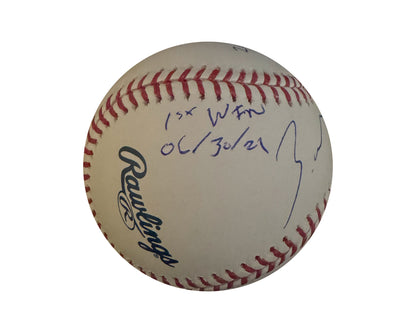 Zach Pop Autographed Rawlings Official Major League Baseball Multi-Inscribed