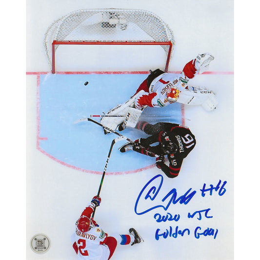 Akil Thomas Autographed Team Canada 2020 World Juniors Golden Goal Aerial View 8x10 Photo Inscribed "2020 WJC Golden Goal"