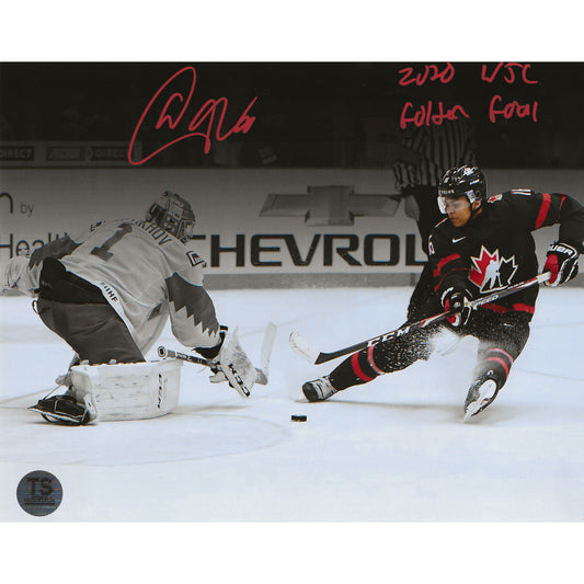 Akil Thomas Autographed Team Canada 2020 World Juniors Golden Goal Spotlight 8x10 Photo Inscribed "2020 WJC Golden Goal"